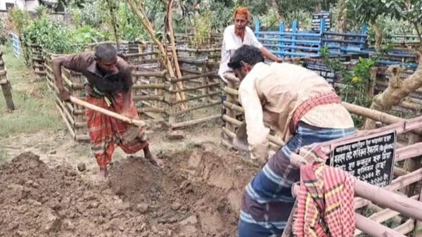 ফরিদপুরে ছাত্র আন্দোলনে নিহত বাসচালক সামচুরের মরদেহ উত্তোলন