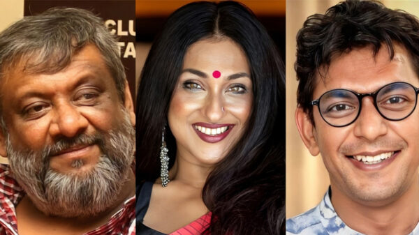 প্রথমবার এক ফ্রেমে কৌশিক, ঋতুপর্ণা ও চঞ্চল