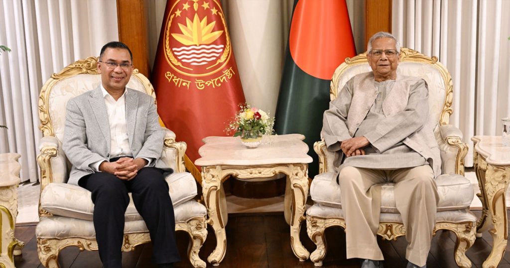 প্রধান উপদেষ্টার সঙ্গে প্রায় ২ ঘণ্টা সাক্ষাৎ তারেক রহমানের