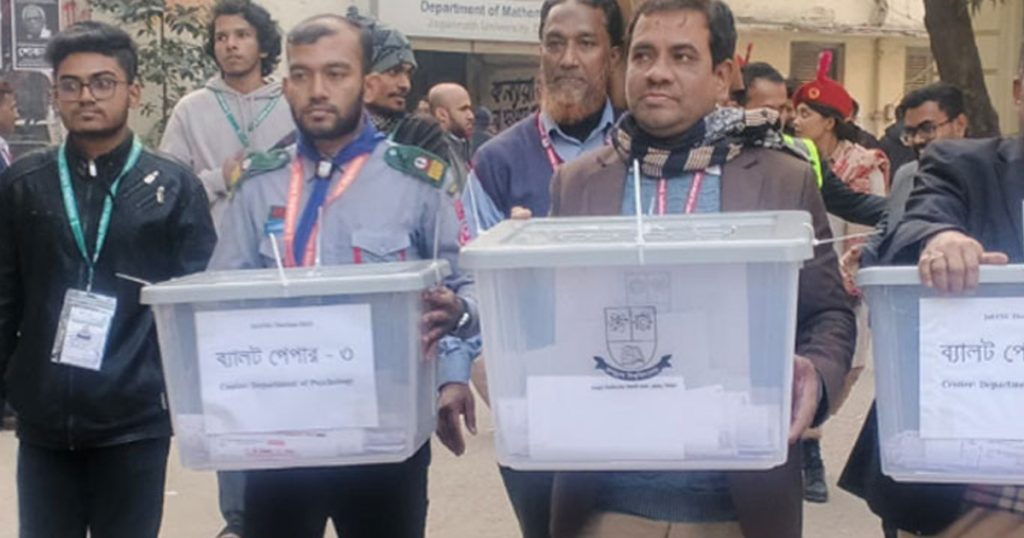 শান্তিপূর্ণভাবে শেষ হলো জকসু নির্বাচনের ভোট গ্রহণ শান্তিপূর্ণভাবে শেষ হলো জকসু নির্বাচনের ভোট গ্রহণ