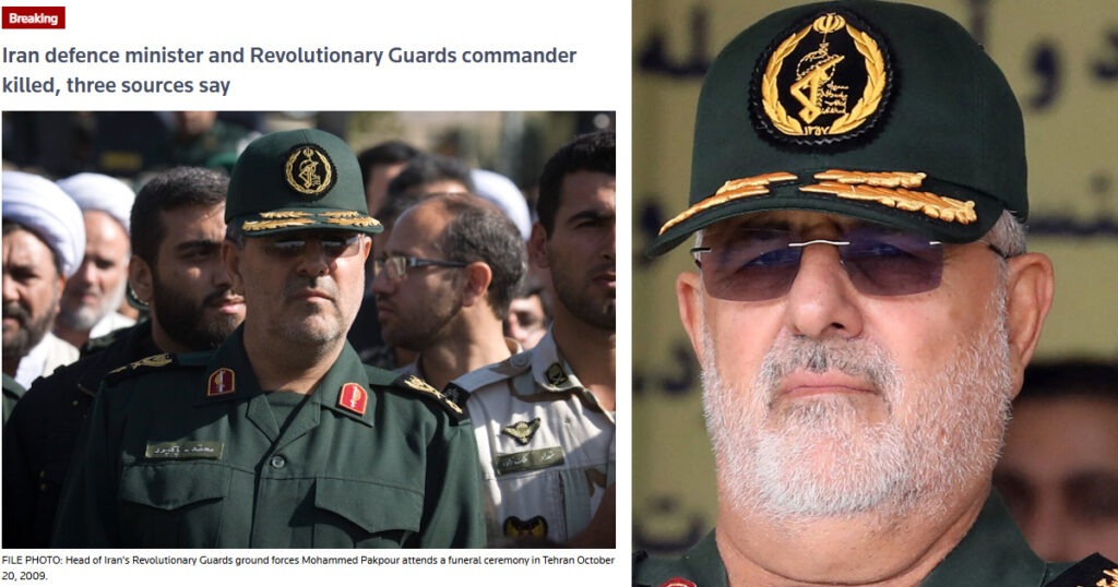 ইরানের প্রতিরক্ষামন্ত্রী ও বিপ্লবী গার্ড প্রধান নিহত