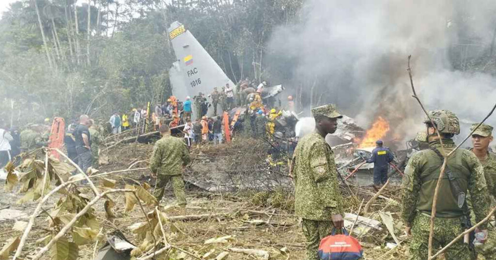 কলম্বিয়ায় উড্ডয়নের পর সামরিক বিমান বিধ্বস্ত, নিহত ৩৪