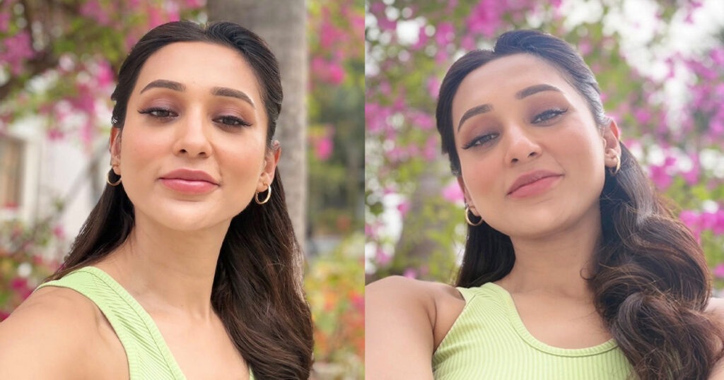 ফুল বাগানে গ্ল্যামারাস লুকে মিমি