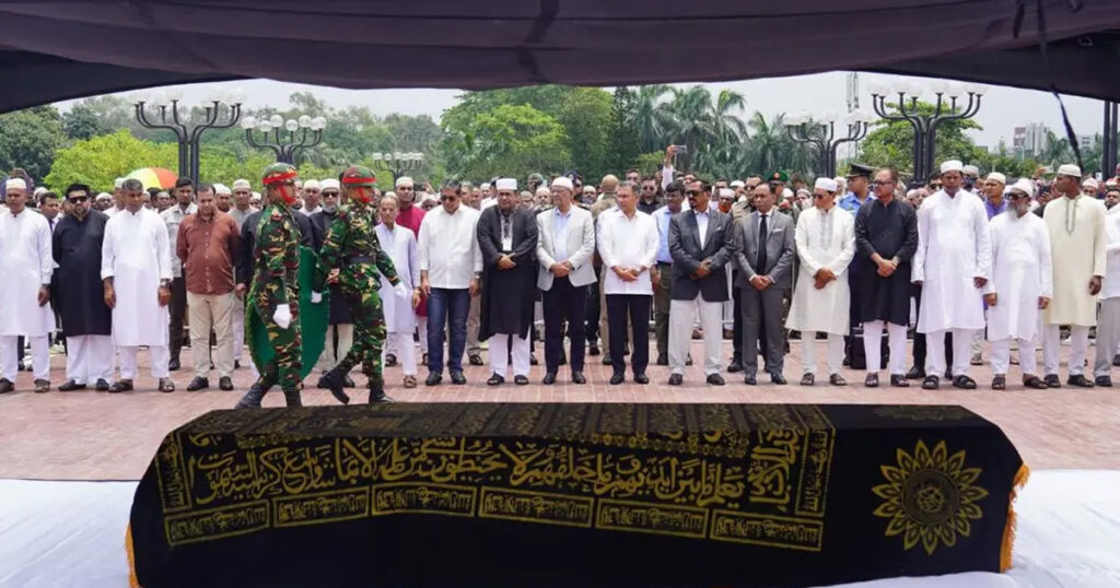 সাবেক প্রতিমন্ত্রী মিজানুর রহমানের জানাজায় অংশ নিলেন প্রধানমন্ত্রী