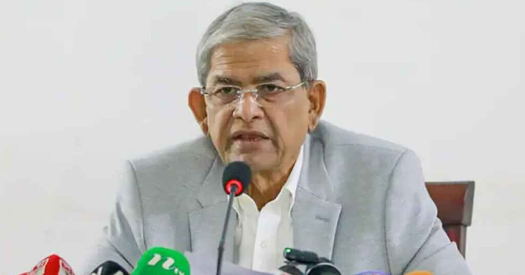 কড়া বার্তা মির্জা ফখরুলের