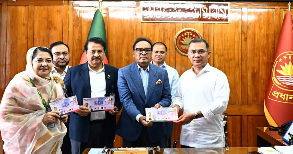বিশ্বকাপ ফুটবল উপলক্ষে ডাকটিকিট উন্মোচন করলেন প্রধানমন্ত্রী