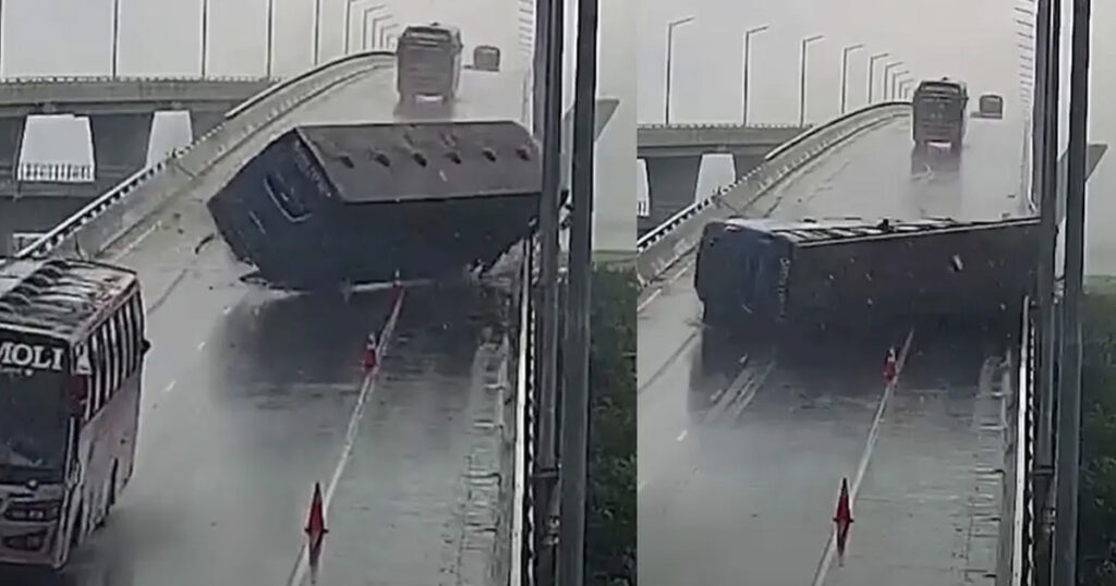 পদ্মা সেতুর মাওয়া প্রান্তে বাস উল্টে নারী-শিশুসহ আহত ৮