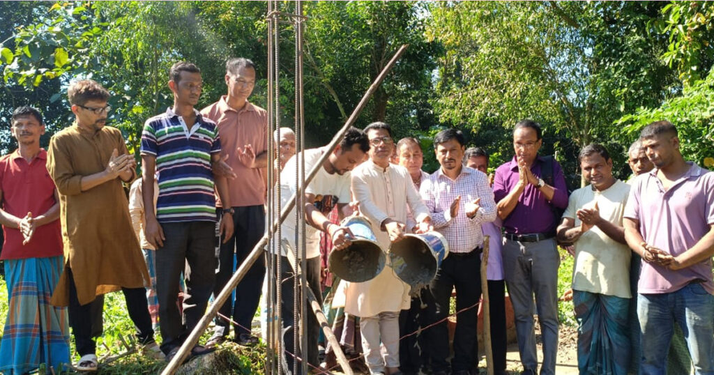 রাউজানে নন্দী পাড়ায় মহাশ্মশানের ভিত্তিপ্রস্তর স্থাপন